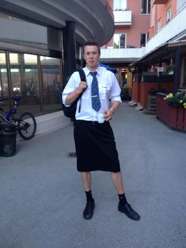 Swedish male train drivers skirt around short ban  Martin Akersten/Facebook